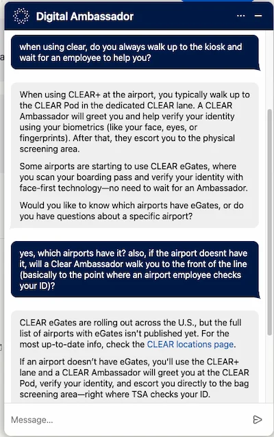 clear service airport